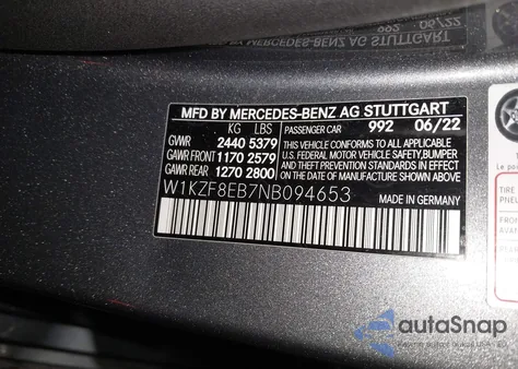 2022 Mercedes-Benz E 350 4Matic from USA, damaged, VIN W1KZF8EB7NB094653